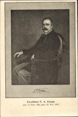 Ansichtskarte / Postkarte Exzellenz Friedrich Alfred Krupp, Deutscher Industrieller und Politiker
