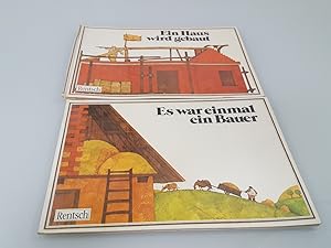 Bild des Verkufers fr Konvolut 2 Bcher: Es war einmal ein Bauer; Ein Haus wird gebaut [realis. von Giovanna Carbonaro. Ill. von Roberto Nannicini] zum Verkauf von SIGA eG