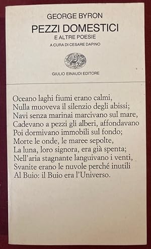 Seller image for Pezzi Domestici e altre Poesie. A cura di Cesare Dapino. Prefazione di Claudio Gorlier. for sale by Plurabelle Books Ltd