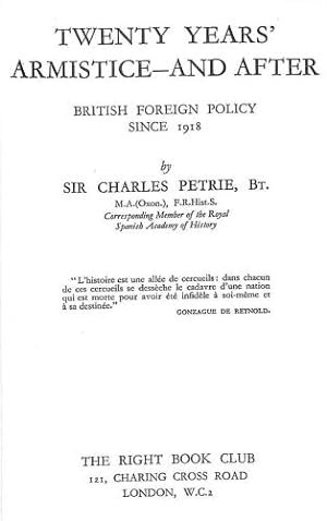 Seller image for Twenty Years' Armistice - and After: British Foreign Policy since 1918 for sale by WeBuyBooks