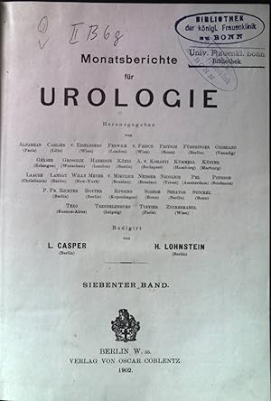 Bild des Verkufers fr Monatsberichte fr Urologie. 7 Bd. zum Verkauf von books4less (Versandantiquariat Petra Gros GmbH & Co. KG)