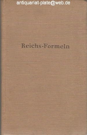 Reichs-Formeln - RF. Einheitliche Rezeptvorschriften für das Grossdeutsche Reich. Magistralformel...