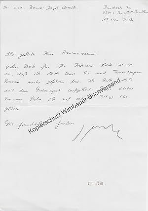 Bild des Verkufers fr Original Autogramm Bruno-Joseph Demuth (1936-2016) Rennfahrer GR Tourenwagen BMW Racing driver /// Autogramm Autograph signiert signed signee zum Verkauf von Antiquariat im Kaiserviertel | Wimbauer Buchversand