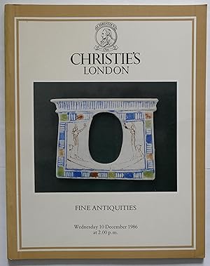 Christie's FINE ANTIQUITIES. Wednesday 10 December 1986. CATALOGUE