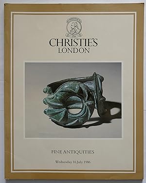 Christie's FINE ANTIQUITIES. Wednesday 16 July 1986. CATALOGUE.