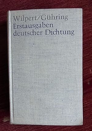 Imagen del vendedor de Erstausgaben deutscher Dichtung. a la venta por Antiquariat Seidel & Richter