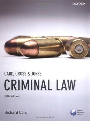 Bild des Verkufers fr Card, Cross & Jones: Criminal Law zum Verkauf von WeBuyBooks