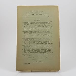 Seller image for The Spectrum of the Radium Emanation" [in] Proceedings of the Royal Society, volume LXXIII, No. 495. for sale by Alembic Rare Books