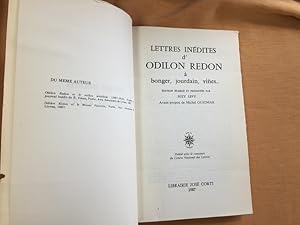 Lettres inédites d'Odilon Redon à Bonger, Jourdain, Vines.