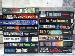 Imagen del vendedor de 15 Ridley Pearson Thriller Books (Beyond Recognition, Undercurrents, No Witnessess, The Body of David Hayes, The Pied Piper, First Victim, Art of Deception, Angel Maker, Choke Point, Killer View, Killer Weekend, Parallel Lies, Cut and Run, Probable Cause) a la venta por Archives Books inc.