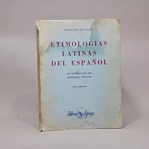 Imagen del vendedor de Etimologas Latinas Del Espaol Agustin Mateos 1955 Ac7 a la venta por Libros librones libritos y librazos