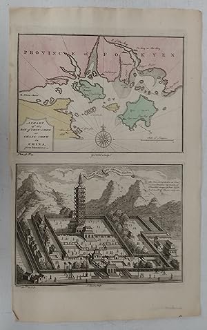 Seller image for A Chart of the Bay of Chin-Chew or Chang-Chew in China, from Montanus; Temple of Pau Lin Shi, near Nankin for sale by Attic Books (ABAC, ILAB)