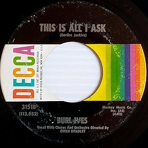 Imagen del vendedor de This Is All I Ask / There Goes Another Pal Of Mine [7" 45 rpm Single] a la venta por Kayleighbug Books, IOBA