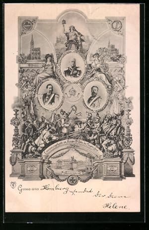 Bild des Verkufers fr Ansichtskarte Kaiser Wilhelm I., Friedrich Wilhelm III. von Preussen, Kaiser Wilhelm II. zum Verkauf von Bartko-Reher