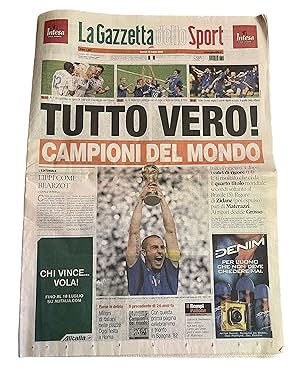 La Gazzetta dello sport 10 Luglio 2006 Italia Campione del Mondo FIFA World Cup