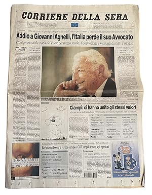 Corriere della Sera 25 Gennaio 2003 Addio a Giovanni Agnelli Avvocato FIAT