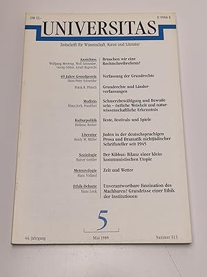 Universitas : Zeitschrift für Wissenschaft, Kunst und Literatur - 44. Jahrgang, Nr. 515 (5/1989)