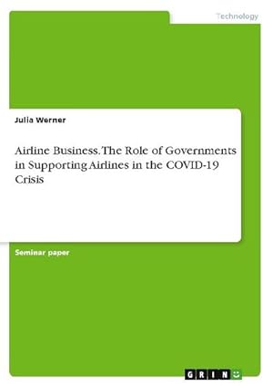 Bild des Verkufers fr Airline Business. The Role of Governments in Supporting Airlines in the COVID-19 Crisis zum Verkauf von AHA-BUCH GmbH