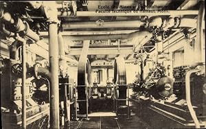 Bild des Verkufers fr Ansichtskarte / Postkarte Mons Wallonien Hennegau, Ecole des Mines, Machine a vapeur compound zum Verkauf von akpool GmbH