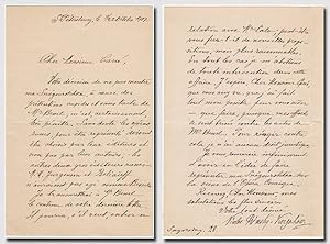 Rimsky-Korsakov, Nikolai (1844-1908) - Letter signed regarding his opera Snégourotchka