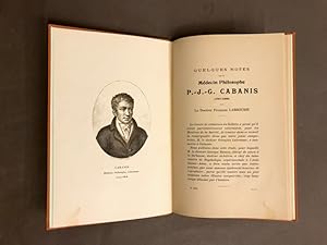 Quelques notes sur un Médecin Philosophe P.-J.-G. Cabanis. (1757-1808).