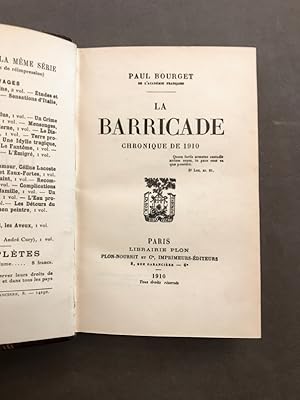 La barricade. Chronique de 1910.