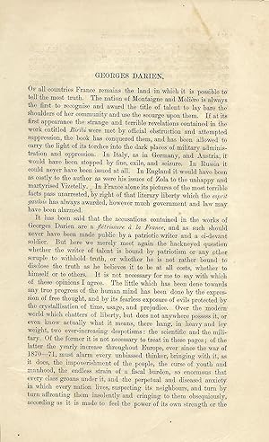 Georges Darien, a rare original article from The Fortnightly Review, 1897