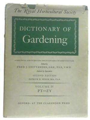 Seller image for Dictionary of Gardening Vol. IV for sale by World of Rare Books
