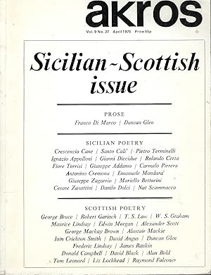 Seller image for Akros Sicilian-Scottish Issue, Vol. 9 No. 27. for sale by Deeside Books