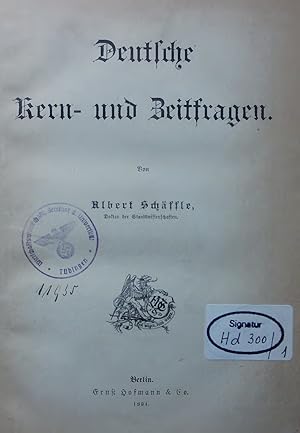 Seller image for Deutsche Kern- und Zeitfragen. for sale by Antiquariat Bookfarm