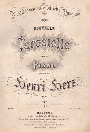 Image du vendeur pour Nouvelle Tarantelle pour le Piano compose par Henri Herz. Op. 165. 13 Seiten, davon 12 mit lithographierten Noten (Plattennummer 11887). mis en vente par Antiquariat Heinz Tessin