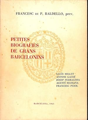 Imagen del vendedor de PETITES BIOGRAFIES DE GRANS BARCELONINS (CATALN). a la venta por Librera Smile Books
