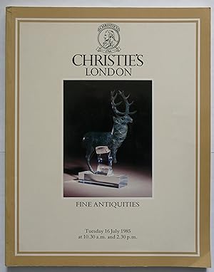 Christie's FINE ANTIQUITIES. Tuesday 16 July 1985. CATALOGUE.