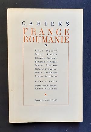 Bild des Verkufers fr Cahiers France Roumanie : n6, dcembre-janvier 1947 - zum Verkauf von Le Livre  Venir