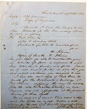 AUTOGRAPH LETTER SIGNED, TO CAPTAIN A.H. BOWMAN OF THE CORPS OF ENGINEERS, 25 SEPTEMBER 1850, REP...