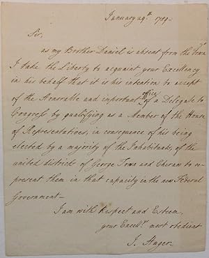 AUTOGRAPH LETTER FROM CHARLESTON, SIGNED, TO SOUTH CAROLINA'S GOVERNOR CHARLES PINCKNEY, 29 JANUA...