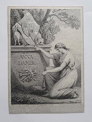 Anna Damer. An original print/bookplate drawn by Agnes Berry and engraved by Francs Legat. Agnes ...