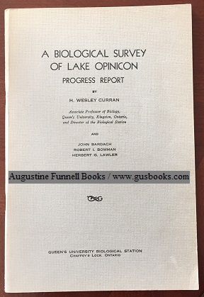 Image du vendeur pour A BIOLOGICAL SURVEY OF LAKE OPINICON, Progress Report mis en vente par Augustine Funnell Books