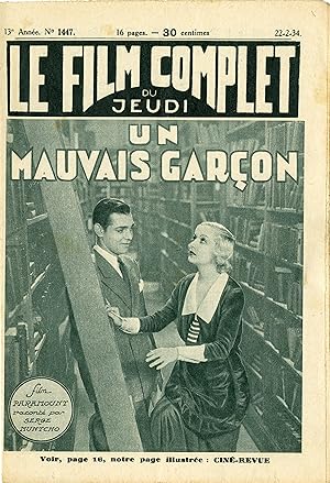 "UN MAUVAIS GARÇON (NO MAN OF HER OWL)" Réalisé par Wesley RUGGLES en 1932 avec en couverture de ...