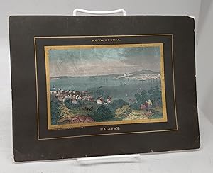 Hand-coloured steel engraving of Halifax, Nova Scotia