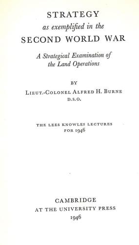 Imagen del vendedor de Strategy as Exemplified in the Second World War a Strategical Examination of the Land Operations a la venta por WeBuyBooks