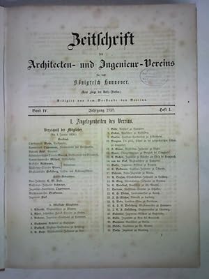 Image du vendeur pour Band IV - Jahrgang 1858, Heft 1, Heft 2 und 3 zusammen in einem Band mis en vente par Celler Versandantiquariat