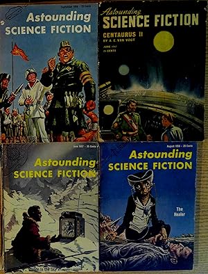 Astounding Science Fiction Set: August 1956, Vol. 57 #6, September 1956, Vol. 58 #1, June 1957 , ...