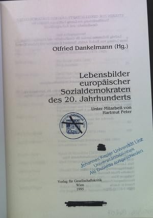 Bild des Verkufers fr Lebensbilder europischer Sozialdemokraten des 20. Jahrhunderts. Studien zur Gesellschafts- und Kulturgeschichte ; 2 zum Verkauf von books4less (Versandantiquariat Petra Gros GmbH & Co. KG)