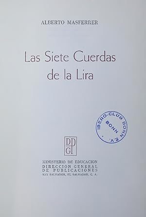 Imagen del vendedor de Las Siete Cuerdas de la Lira. a la venta por Antiquariat Bookfarm