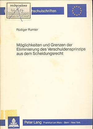 Seller image for Mglichkeiten und Grenzen der Eliminierung des Verschuldensprinzips aus dem Scheidungsrecht for sale by avelibro OHG