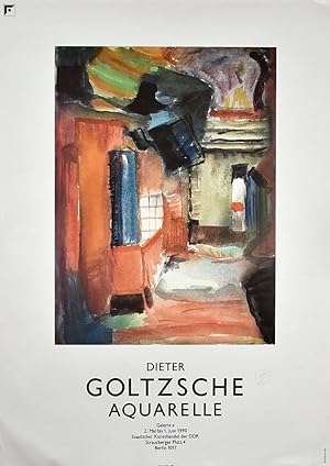 Dieter Goltzsche Aquarelle. 1990. [Signiertes Plakat, Offsetdruck / signed poster, offsetprint].
