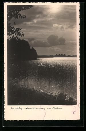 Ansichtskarte Dramburg, Abendstimmung am Lübbesee