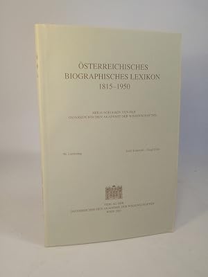 Bild des Verkufers fr sterreichisches Biographisches Lexikon 1815-1950. 56. Lieferung: Seidl Emanuel - Siegl Emil. zum Verkauf von ANTIQUARIAT Franke BRUDDENBOOKS