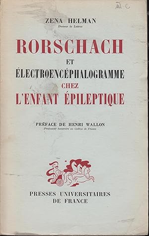 Imagen del vendedor de Rorschach et electroencephalogramme chez l'enfant epileptique a la venta por PRISCA